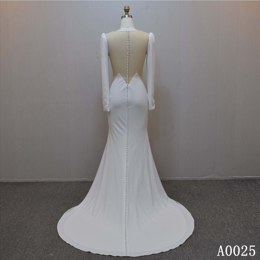 Long Sleeves Mermaid Bridal Dress Custom Made dress