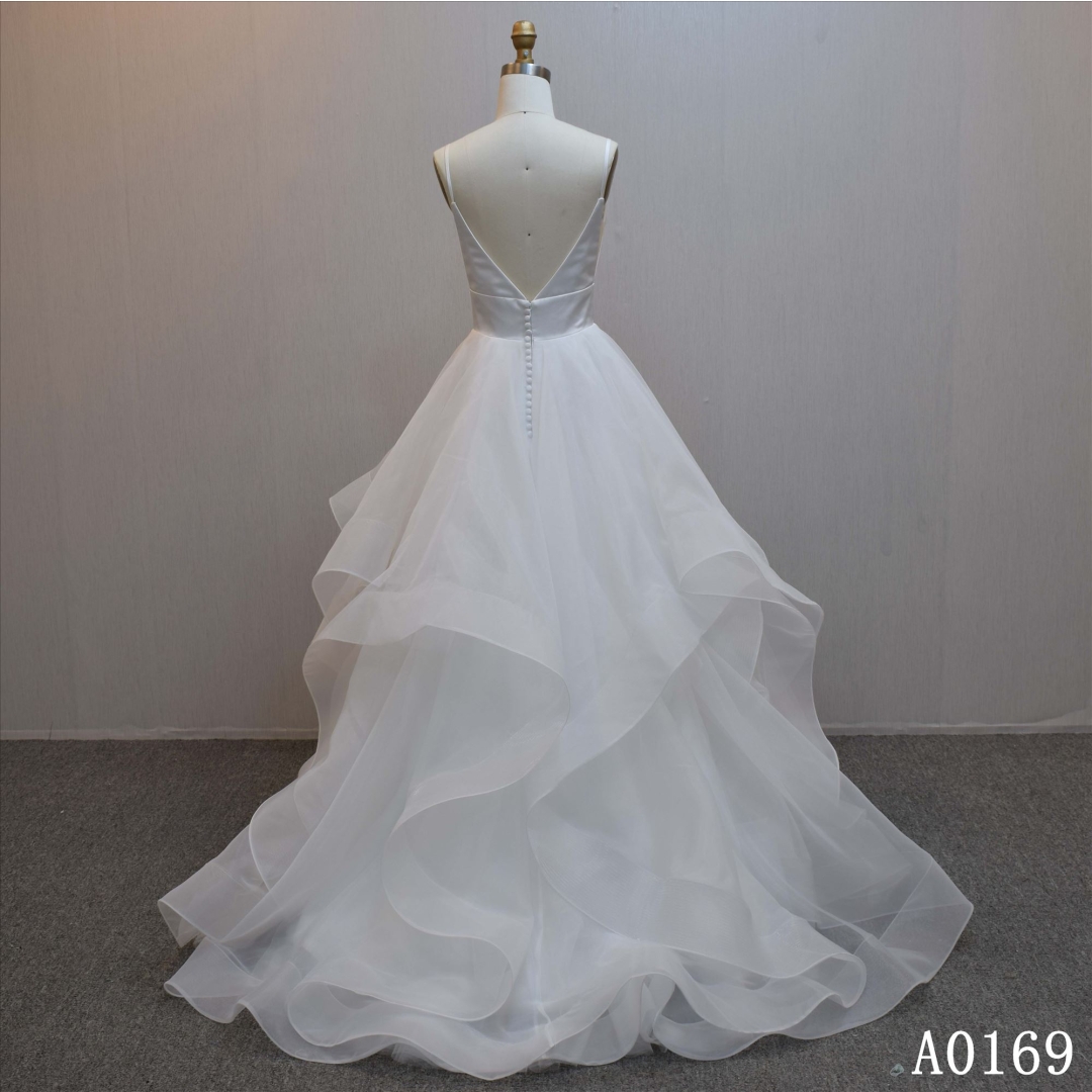 Guangzhou Bridal Dress cheap price bridal dress with ruffle skirt