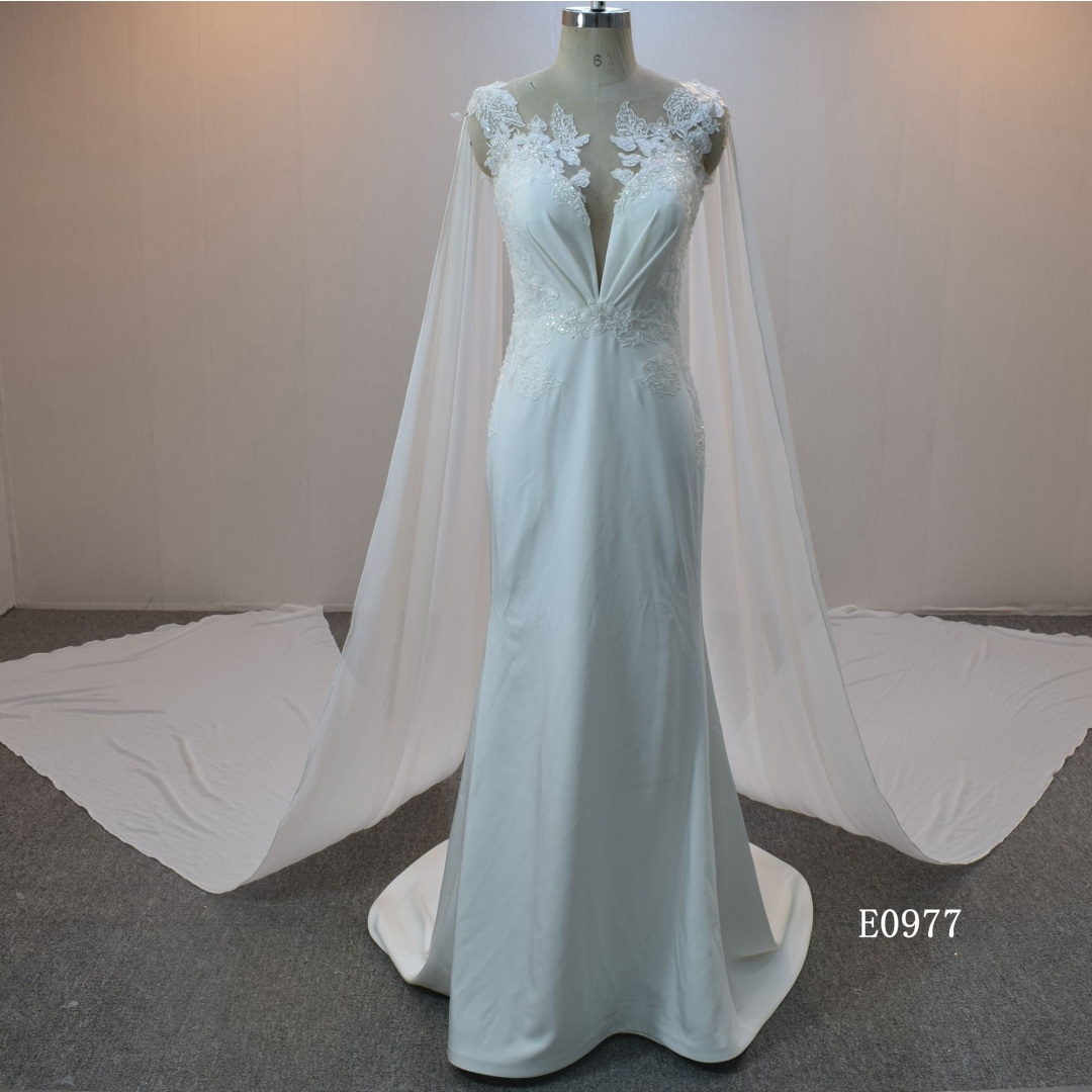 Fashion Mermaid bridal dress guangzhou factory made elegant Lace bridal dress