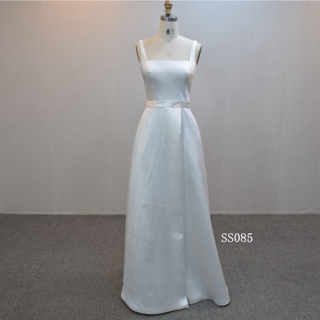 New design A-line bridal dress guangzhou factory made elegant Bow bridal dress