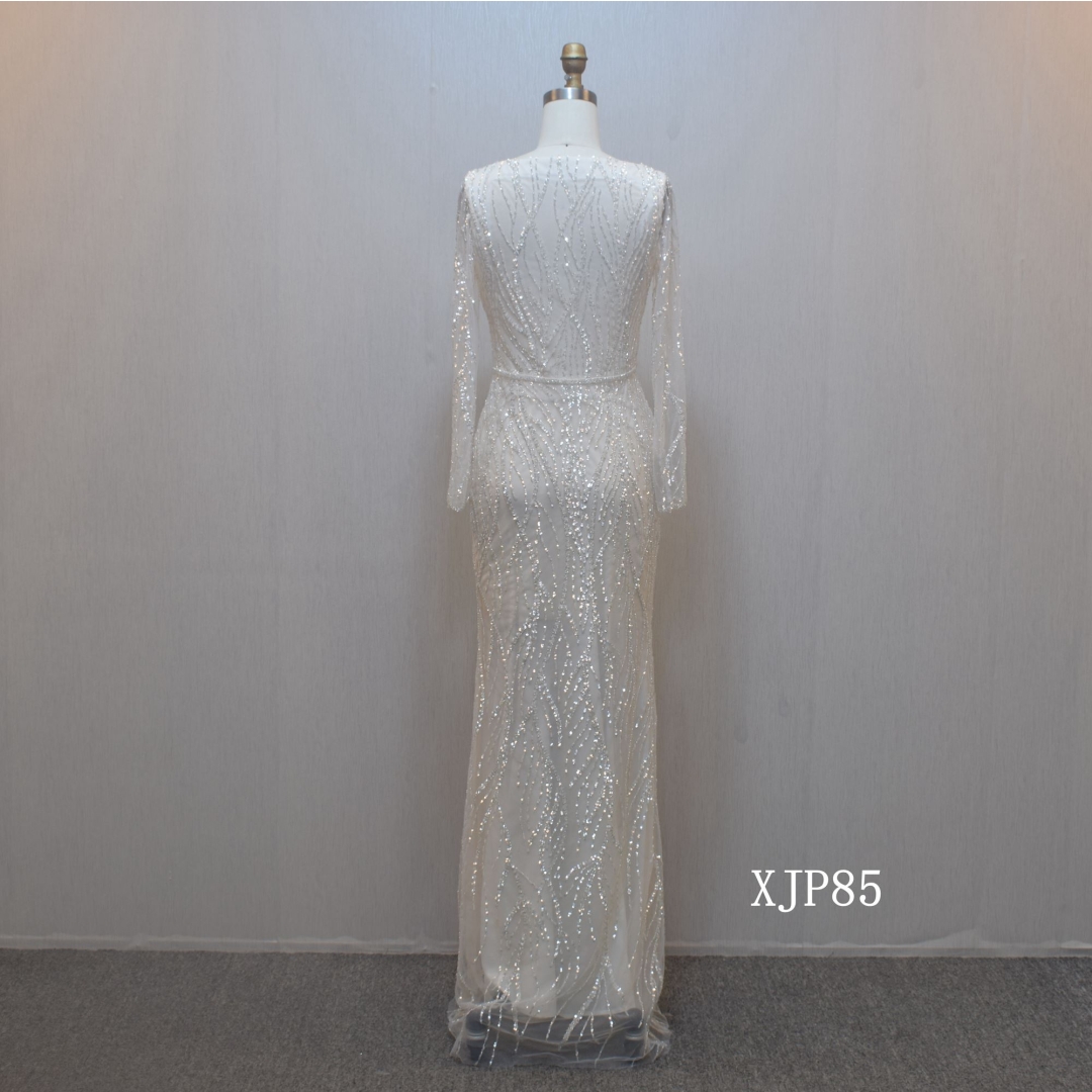 New design Mermaid bridal dress guangzhou factory made elegant Slit bridal dress