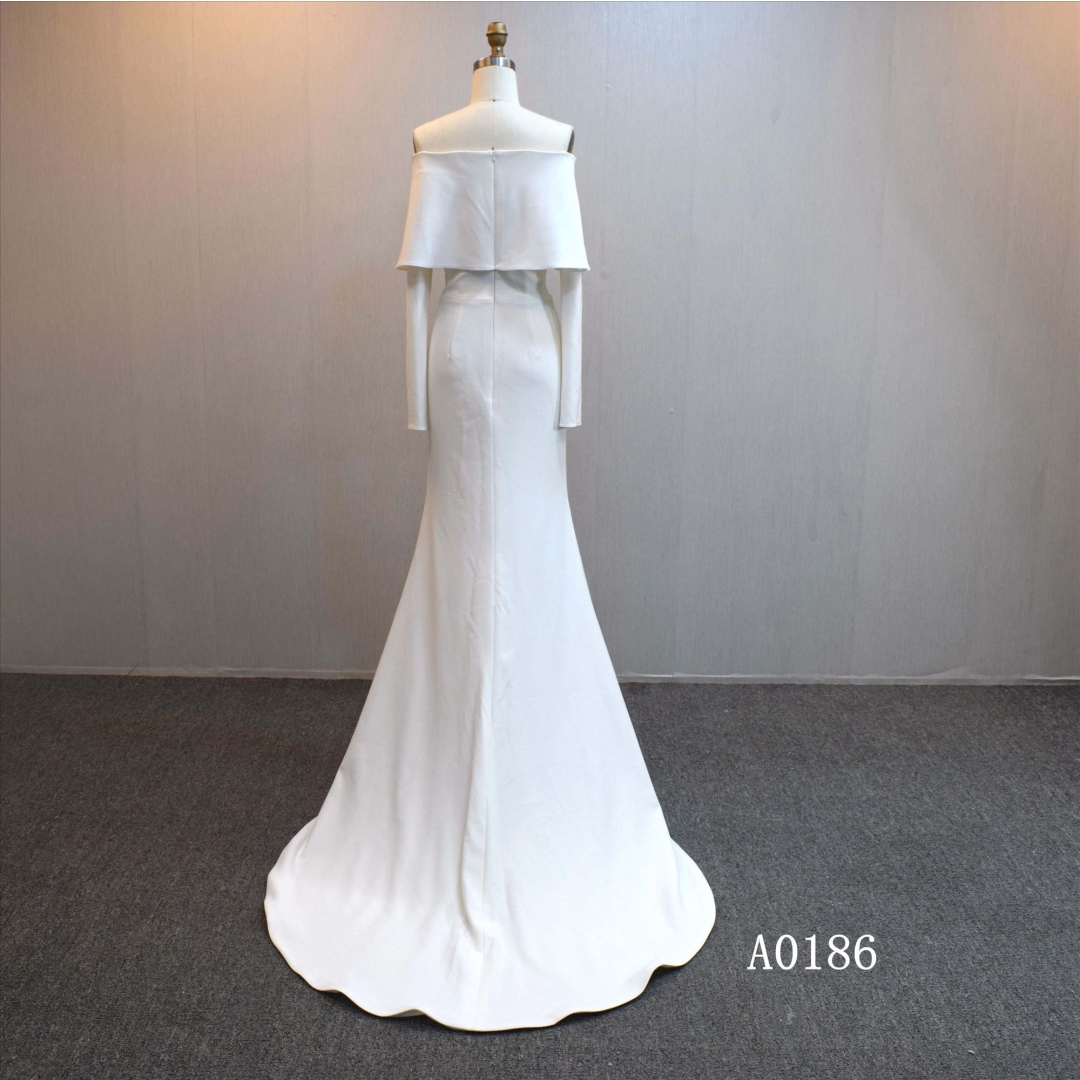 Special design Mermaid bridal dress guangzhou factory made elegant Simple bridal dress