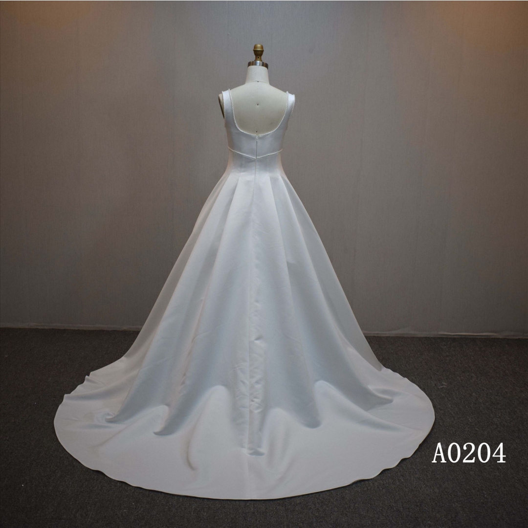 New design A-line bridal dress guangzhou factory made elegant Lace bridal dress