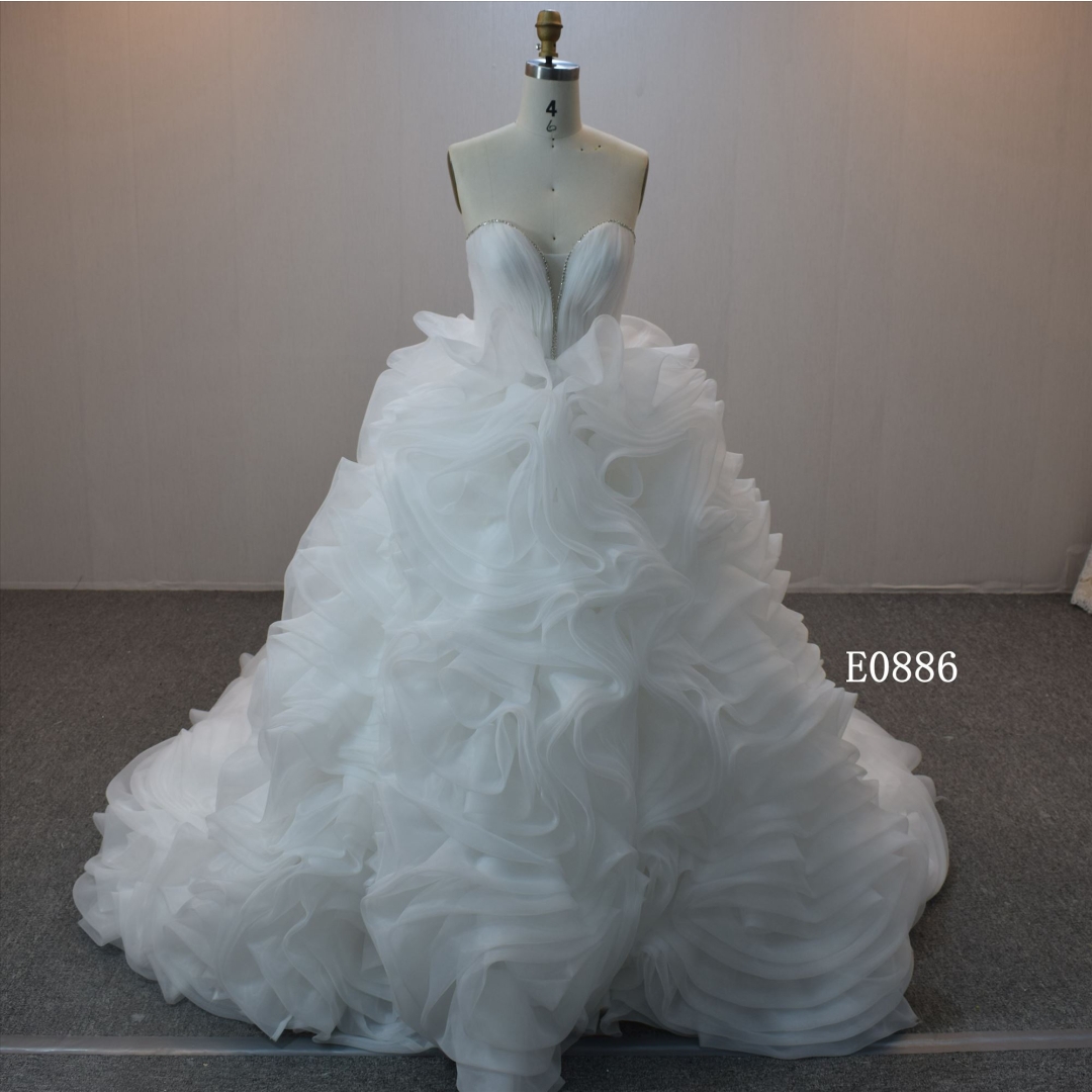 New design Ball Gown bridal dress guangzhou factory made elegant Tulle bridal dress