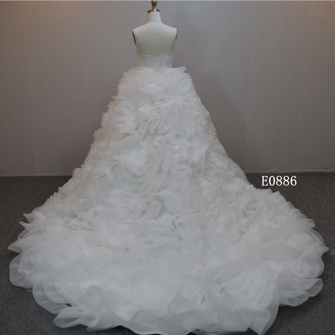 New design Ball Gown bridal dress guangzhou factory made elegant Tulle bridal dress