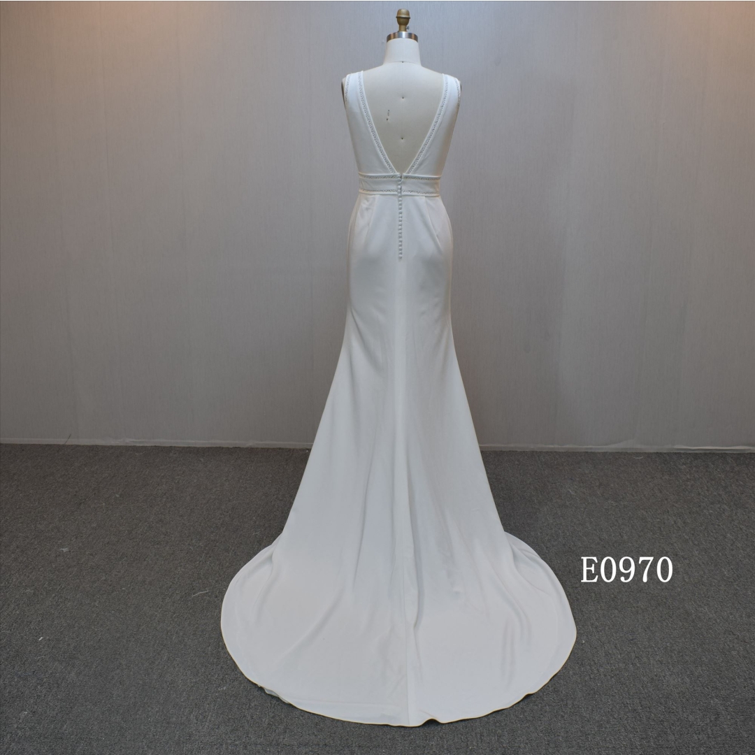 New design Mermaid bridal dress guangzhou factory made elegant  Simple bridal dress