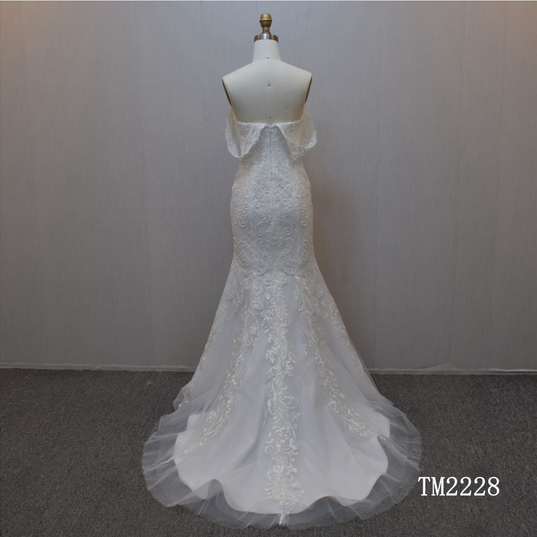 New design Mermaid bridal dress guangzhou factory made elegant Lace bridal dress