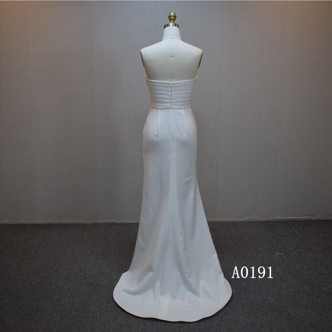 Lastest design Mermaid bridal dress guangzhou factory made elegant Slit bridal dress