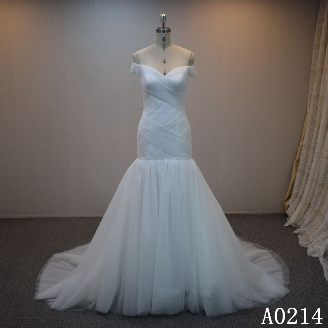 Lastest design Mermaid bridal dress guangzhou factory made elegant bridal dress