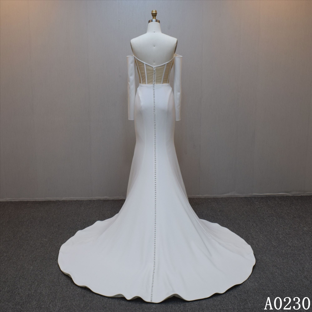 Lastest design Mermaid bridal dress guangzhou factory made elegant bridal dress