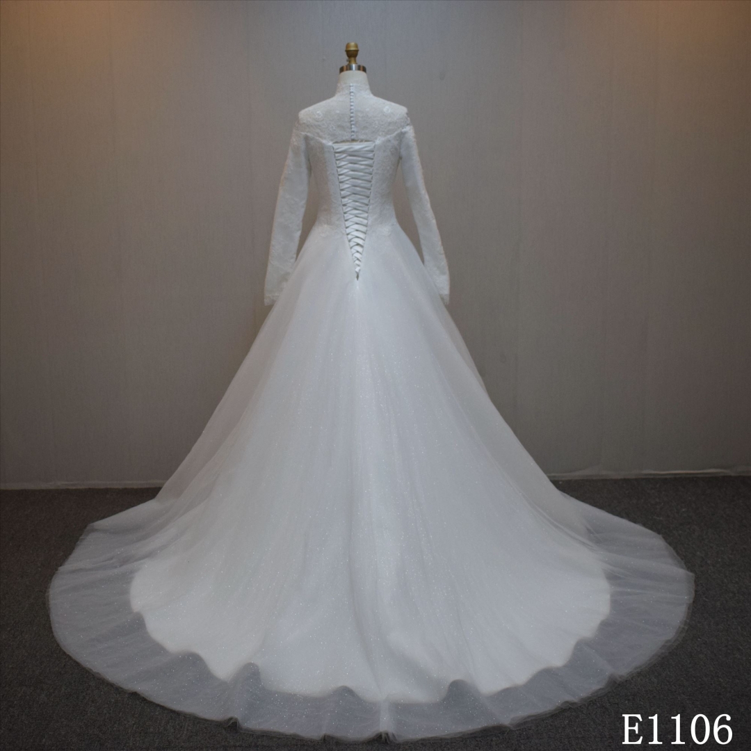 Lastest design  A-line bridal dress guangzhou factory made elegant bridal dress