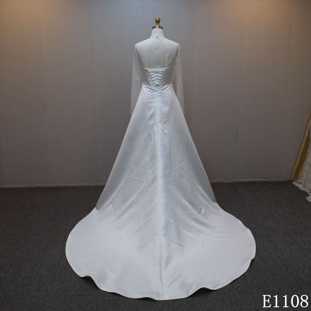 Lastest design  A-line bridal dress guangzhou factory made elegant bridal dress