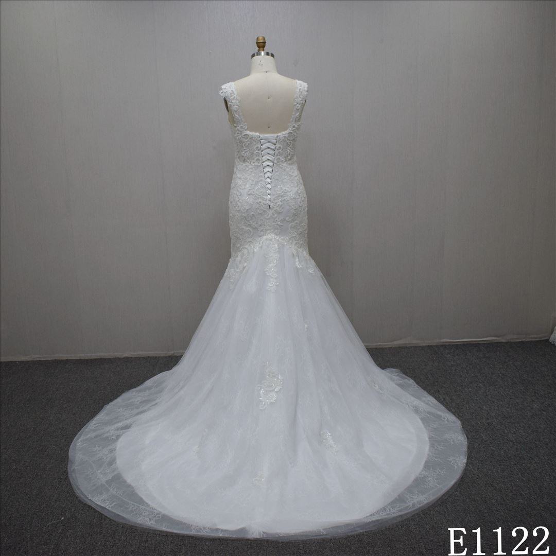 Glamorous Mermaid  sweetheart bridal dress Chinese factory sell  flower lace bridal dress