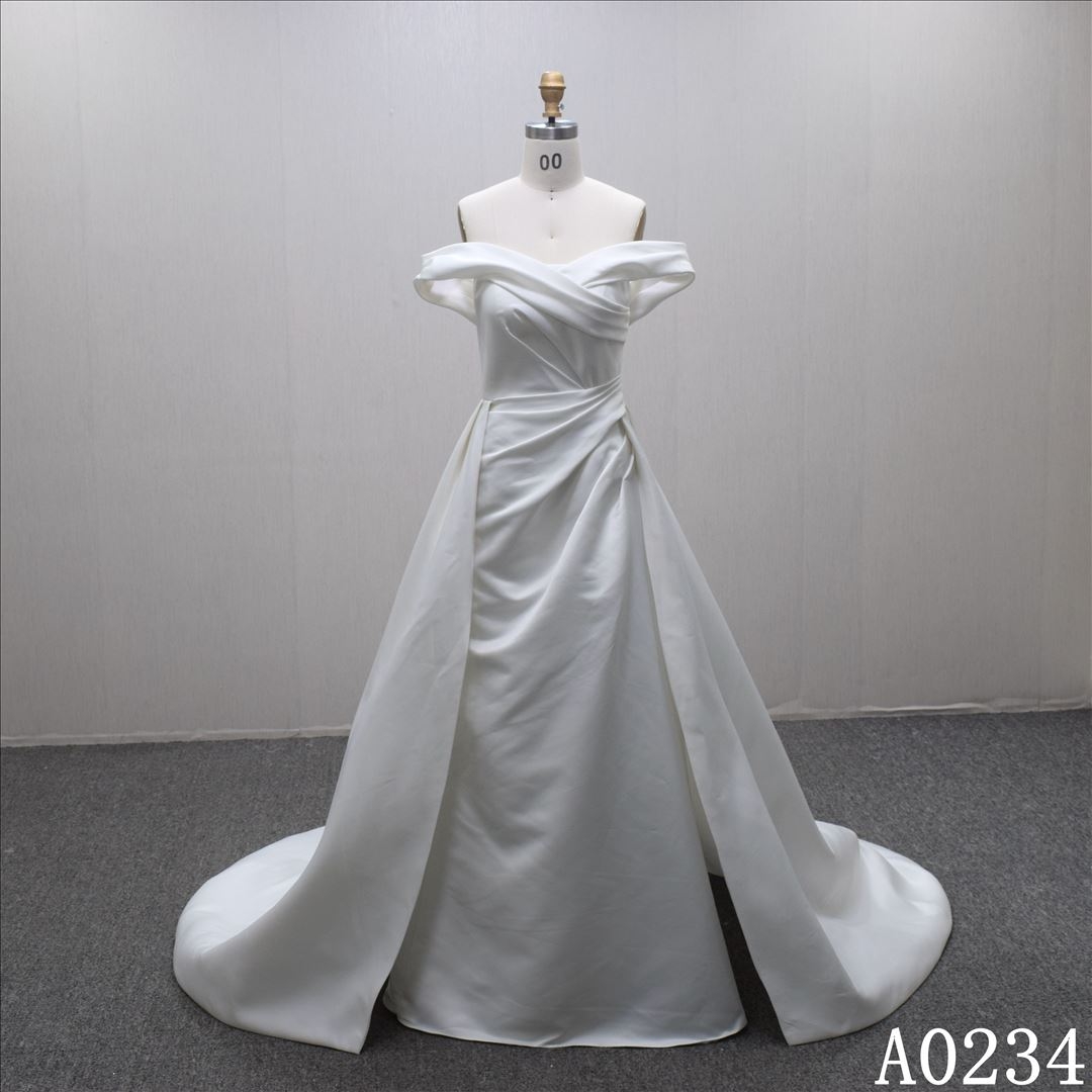 New collection Generous  Trumpet off shoulder Satin two piece-set  wedding dress