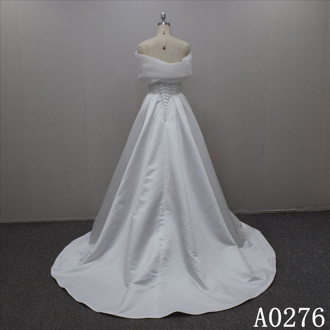 Design-Oriented Tulle And Satin A Line  Bridal Dress Guang Zhou Made