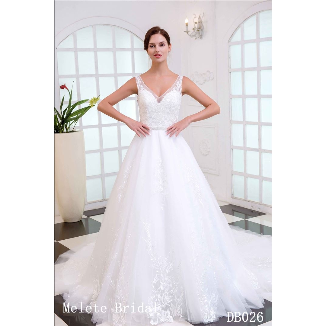 Factory MadeLace Applique Wedding Dress A Line Style Bridal Dress