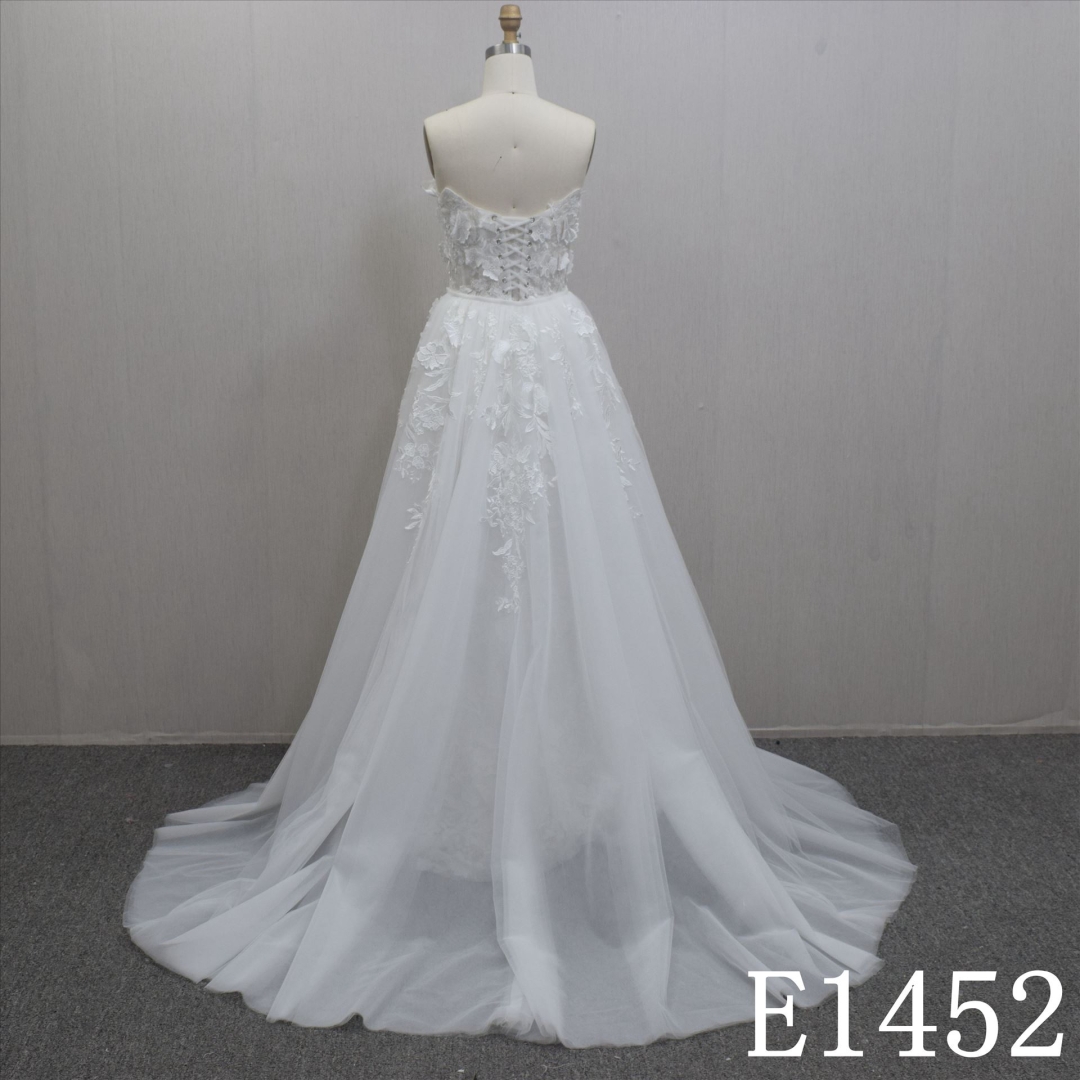 Summer Gorgeous Two Piece Set V-Neck Sheath Hand Made Bridal Dress