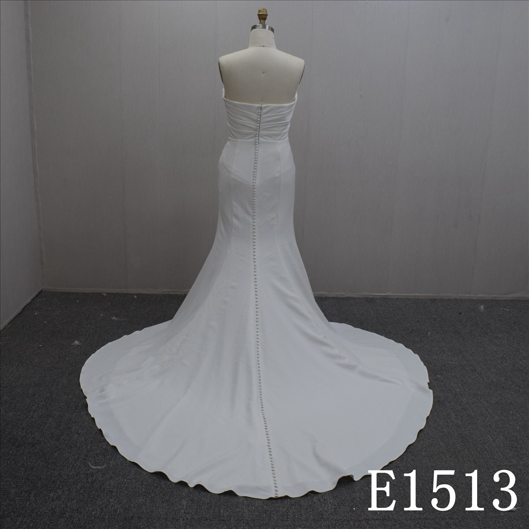 Summer Slim Sweetheart Satin Mermaid Hand Made wedding Dress