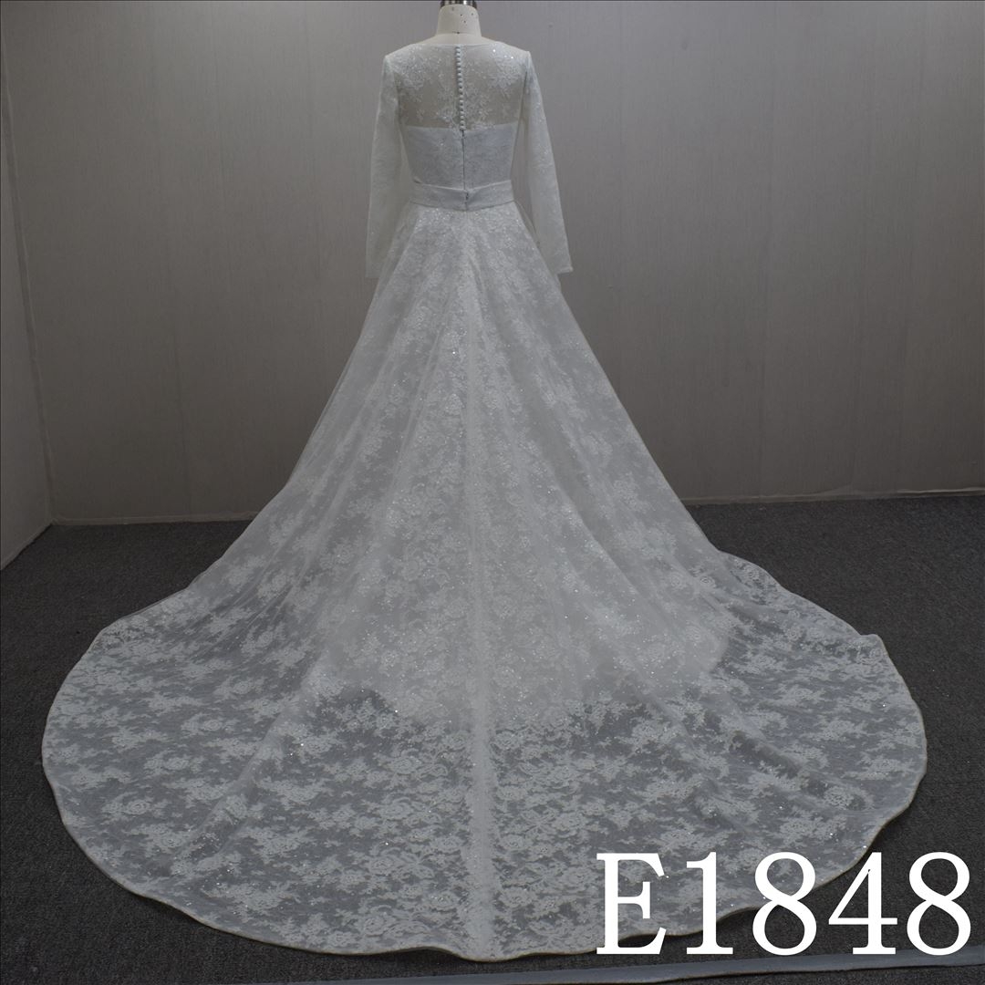 Sweet Style Long Sleeves Cowl A-Line Wedding Dress