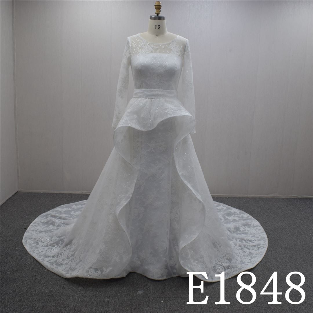 Sweet Style Long Sleeves Cowl A-Line Wedding Dress