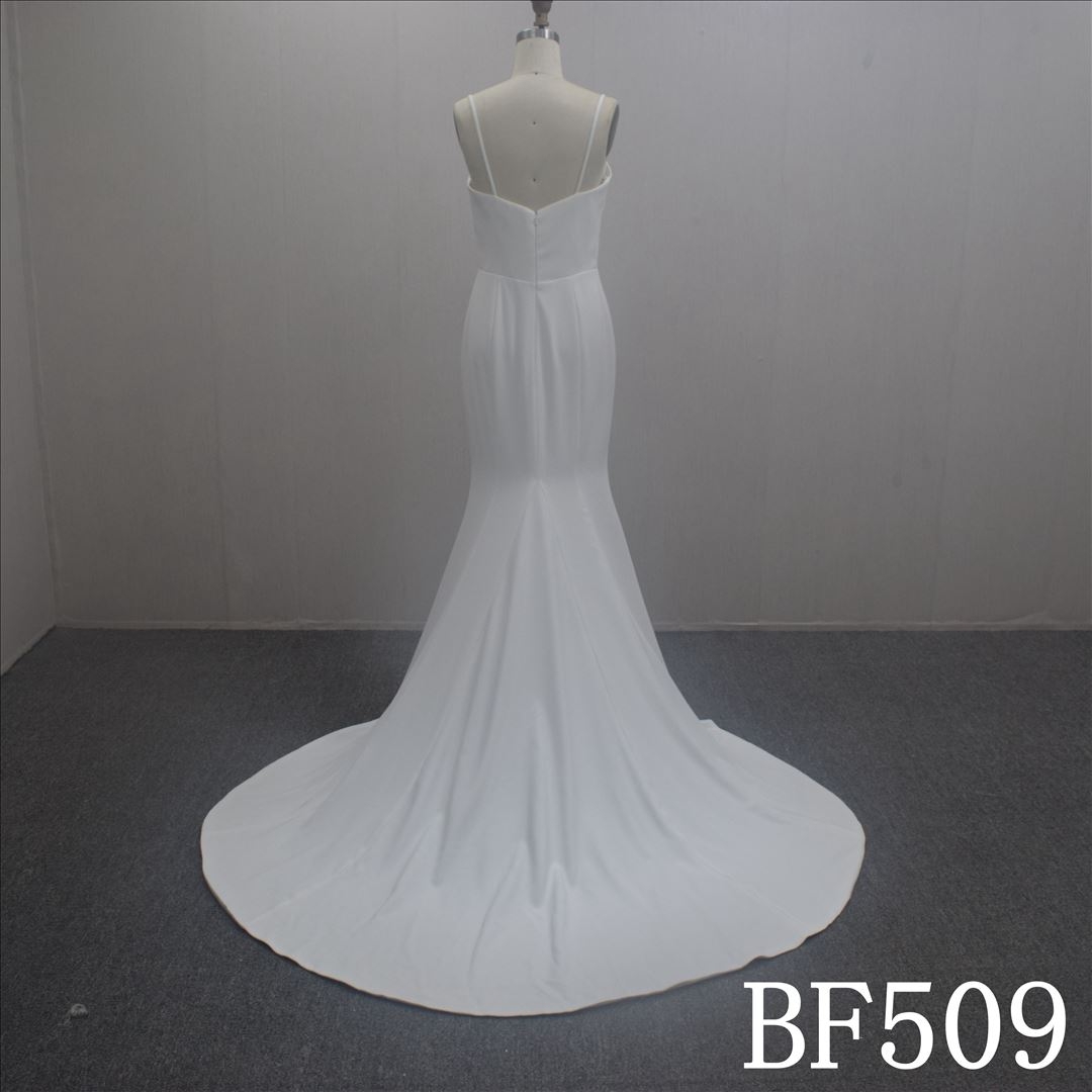 Summer Princess Sfaghettl Strap Mermaid Hand Made Bridal Dress