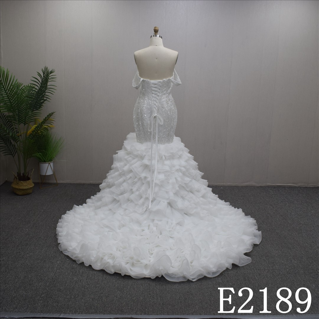 Best Sale Mermaid  princess Sweetheart  lace appliqued  wedding dress for women