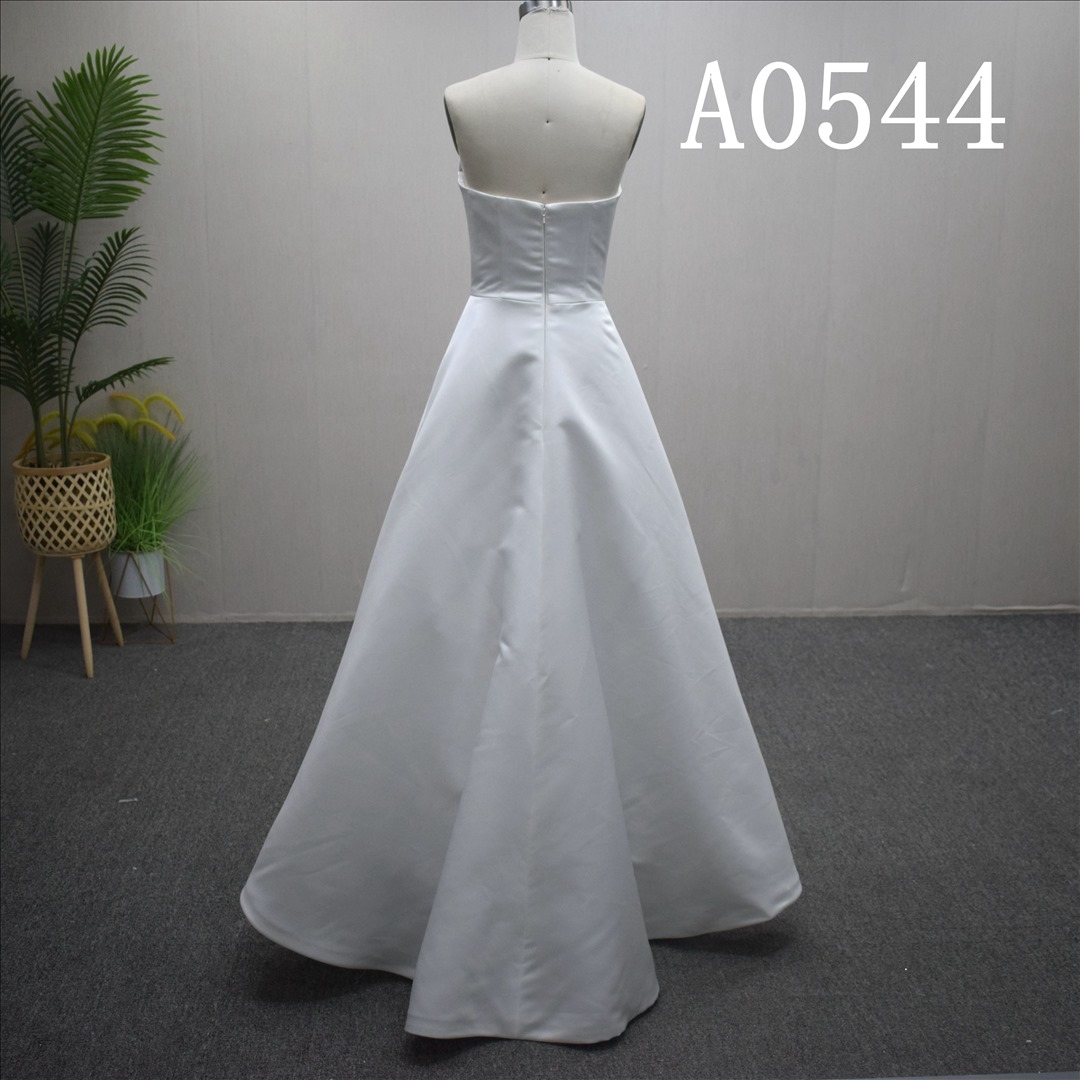 Elegant Wedding Dress Simple Satin Bridal Gown