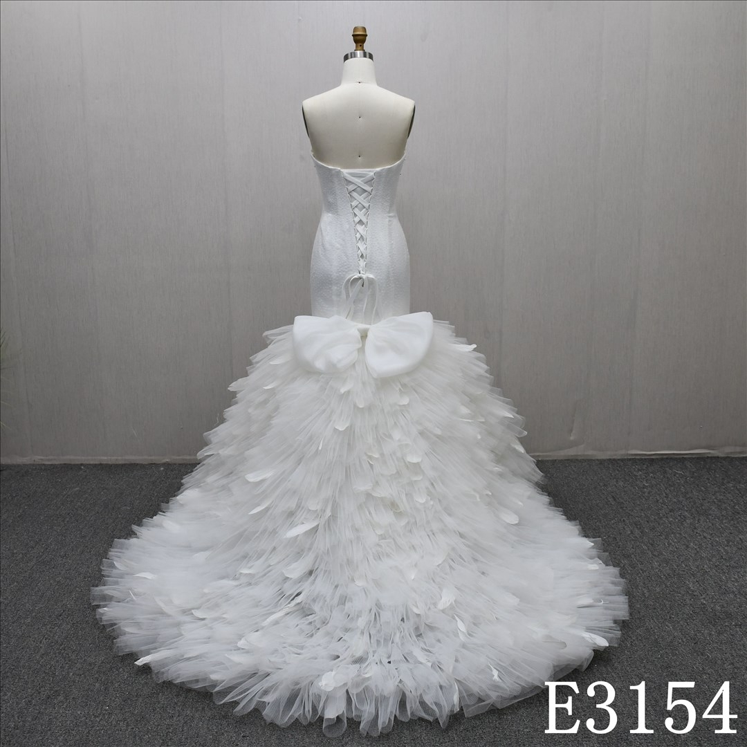 Detachable Train Hot-Selling Fashion Beading Sheath Mermaid Applique Bridal Gown