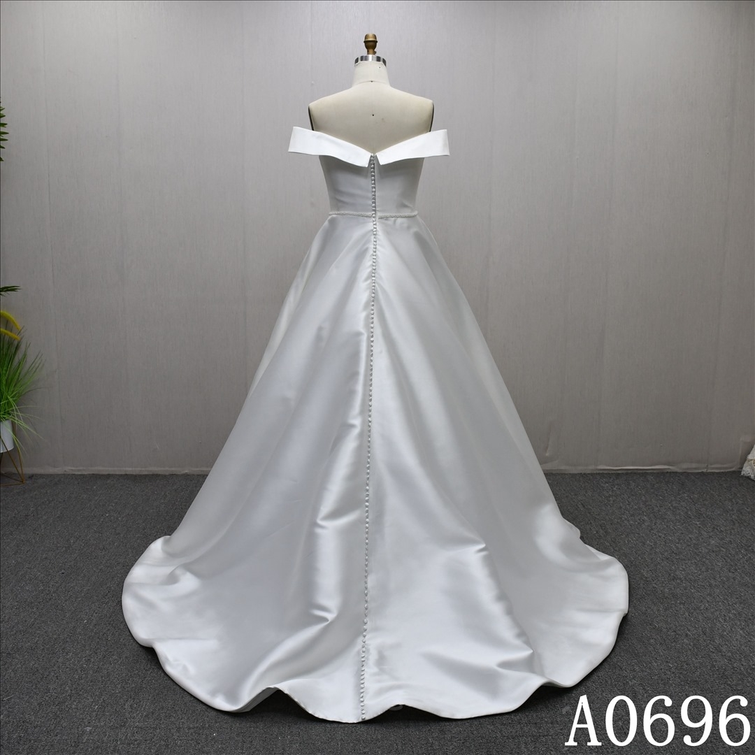 2025 Sweetheart Beaded Pleat Elegant High Quality Mikado Wedding Dress