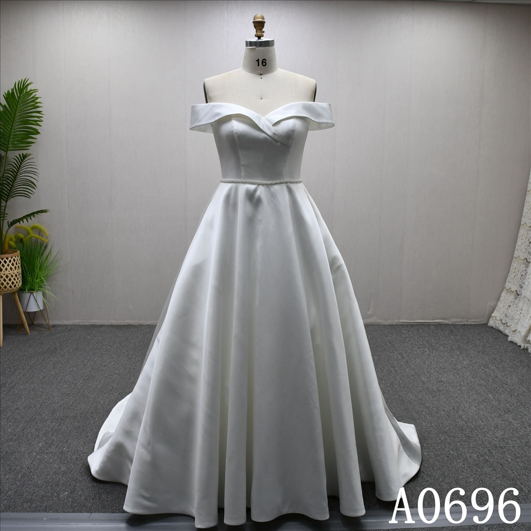 2025 Sweetheart Beaded Pleat Elegant High Quality Mikado Wedding Dress
