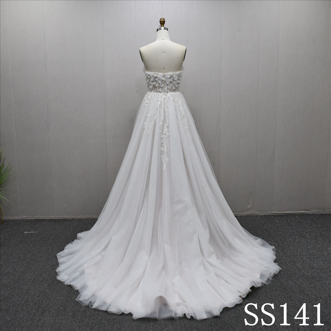 2025 Luxury High Waist 3D Applique Elegant Gentle Illusion Fashion Wedding Dress