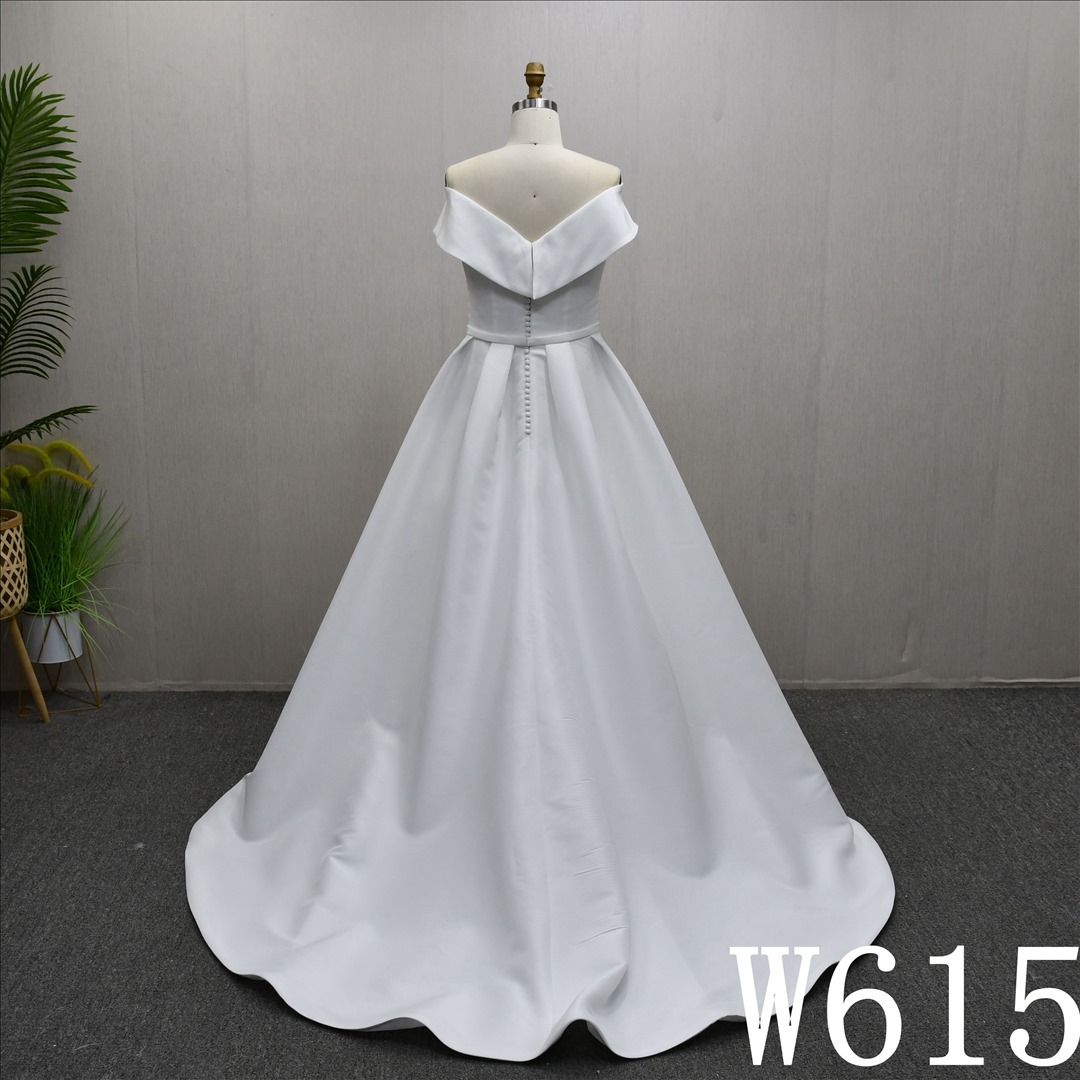 Elegant Off -Shoulder Plain Detachable Belt Gentle Ball Gown Fashion Bridal Dress