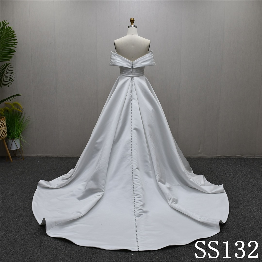 2025 Elegant Fashion Sweetheart Neckline A-line Beaded High Waist Wedding Dress