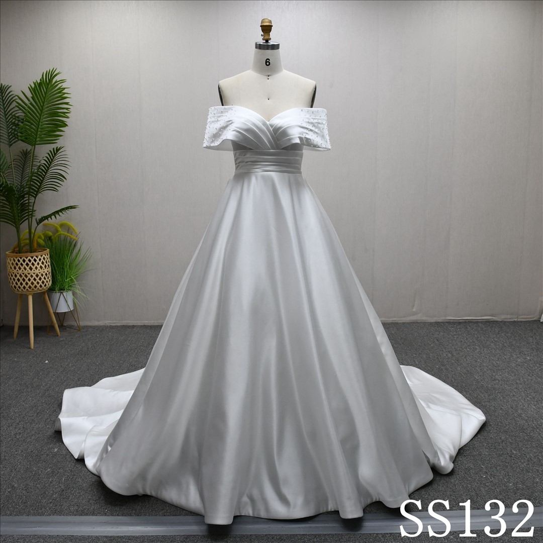2025 Elegant Fashion Sweetheart Neckline A-line Beaded High Waist Wedding Dress