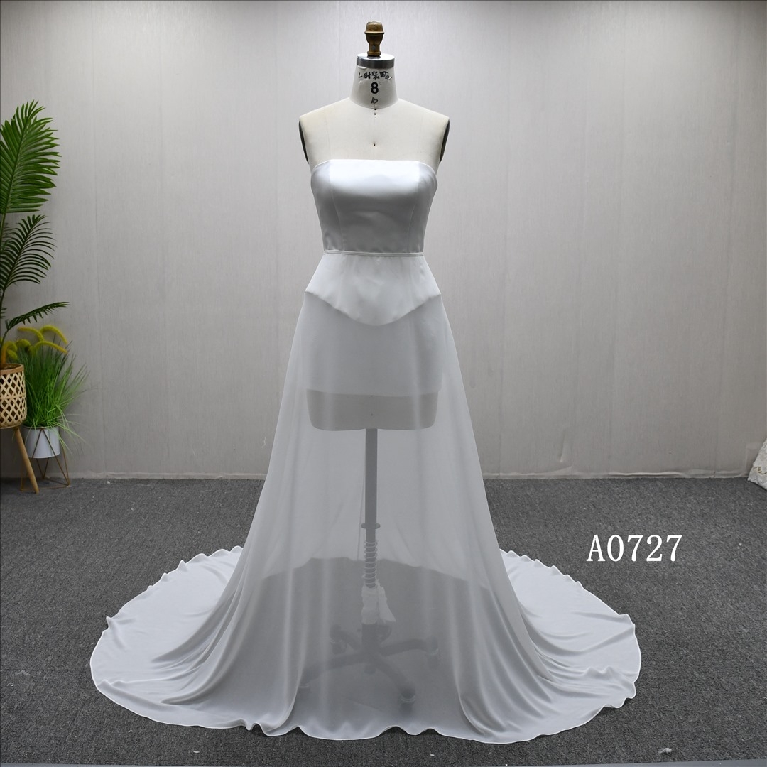 New Design Popular Fashion 3 Piece Chiffon Skirt Hot Selling Wedding Dress