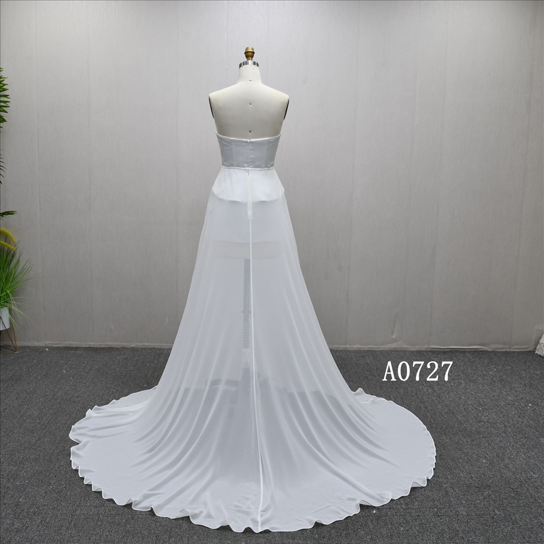 New Design Popular Fashion 3 Piece Chiffon Skirt Hot Selling Wedding Dress