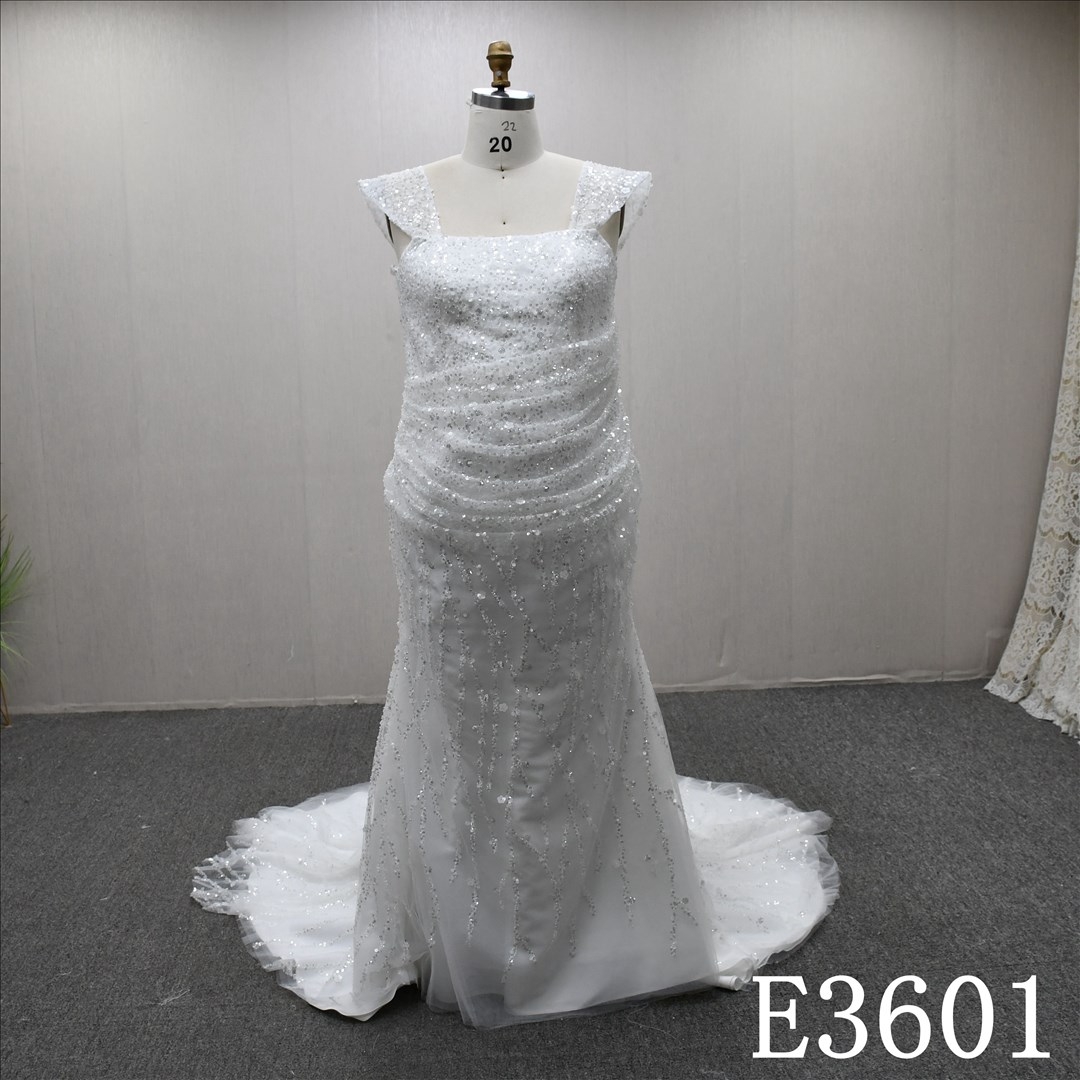 Fashion Detachable Straps Large Size Sheath Mermaid High Quality Wedding Dress