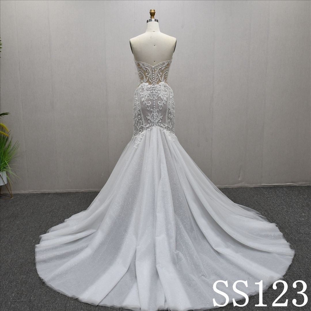 Beautiful Sweetheart Neck High Waist Lace Sheath Mermaid Bridal Dress