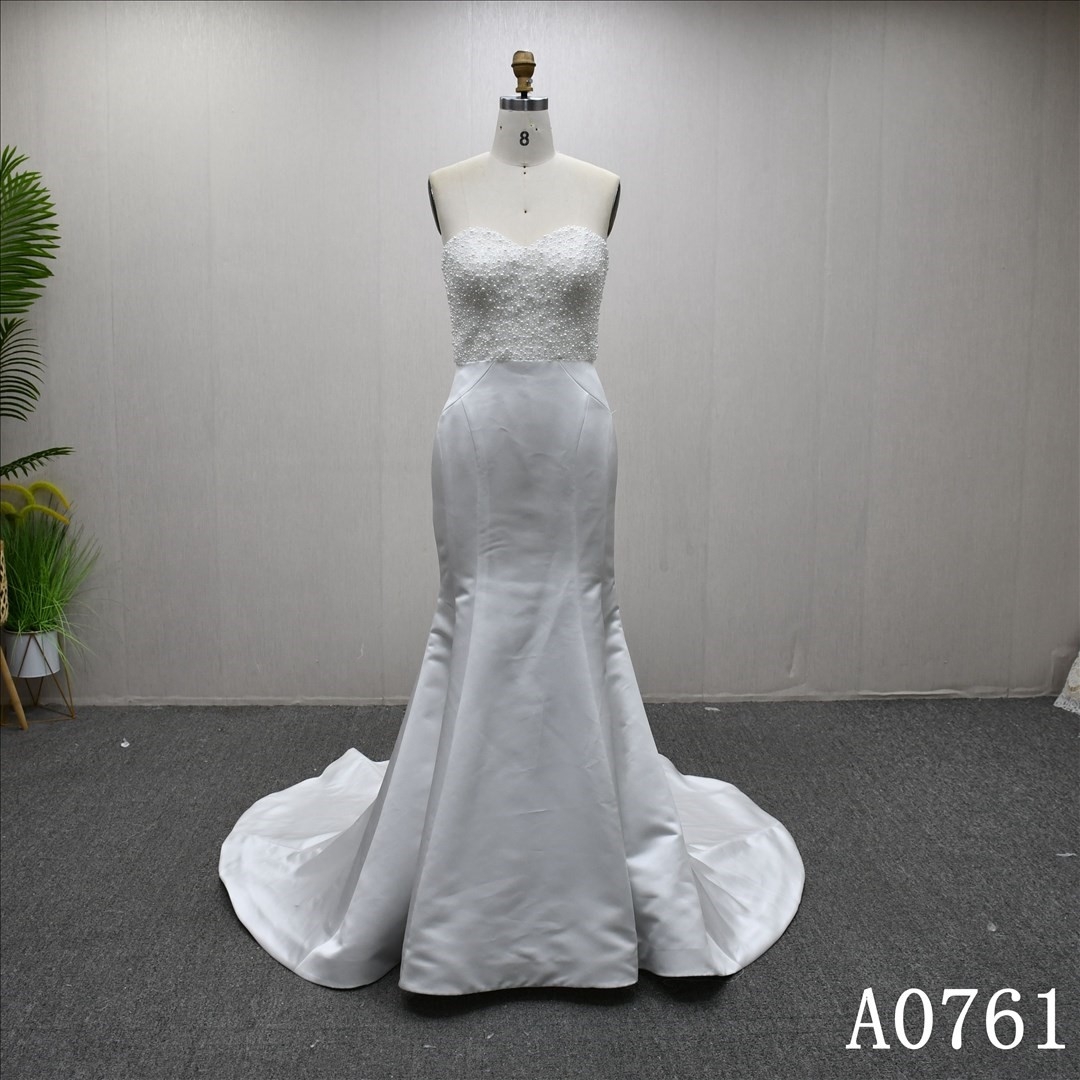 Sweetheart Neck Satin Popular Sheath Mermaid High Quality Fashion Bridal Dress