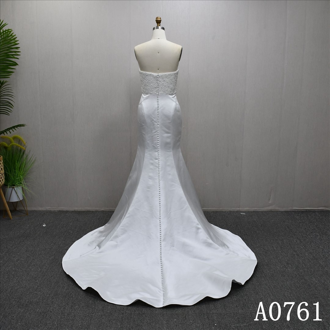 Sweetheart Neck Satin Popular Sheath Mermaid High Quality Fashion Bridal Dress