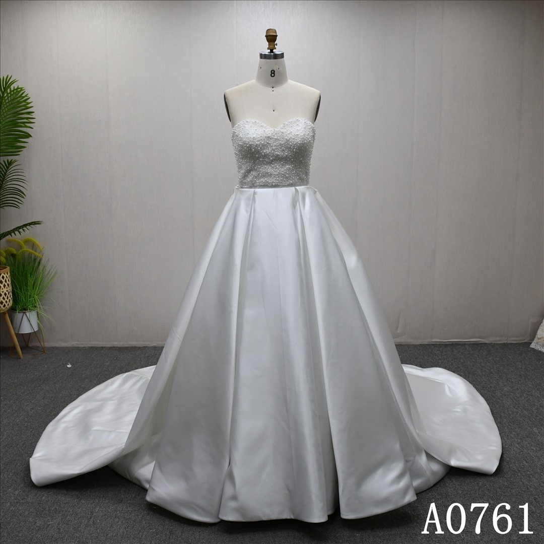 Sweetheart Neck Satin Popular Sheath Mermaid High Quality Fashion Bridal Dress