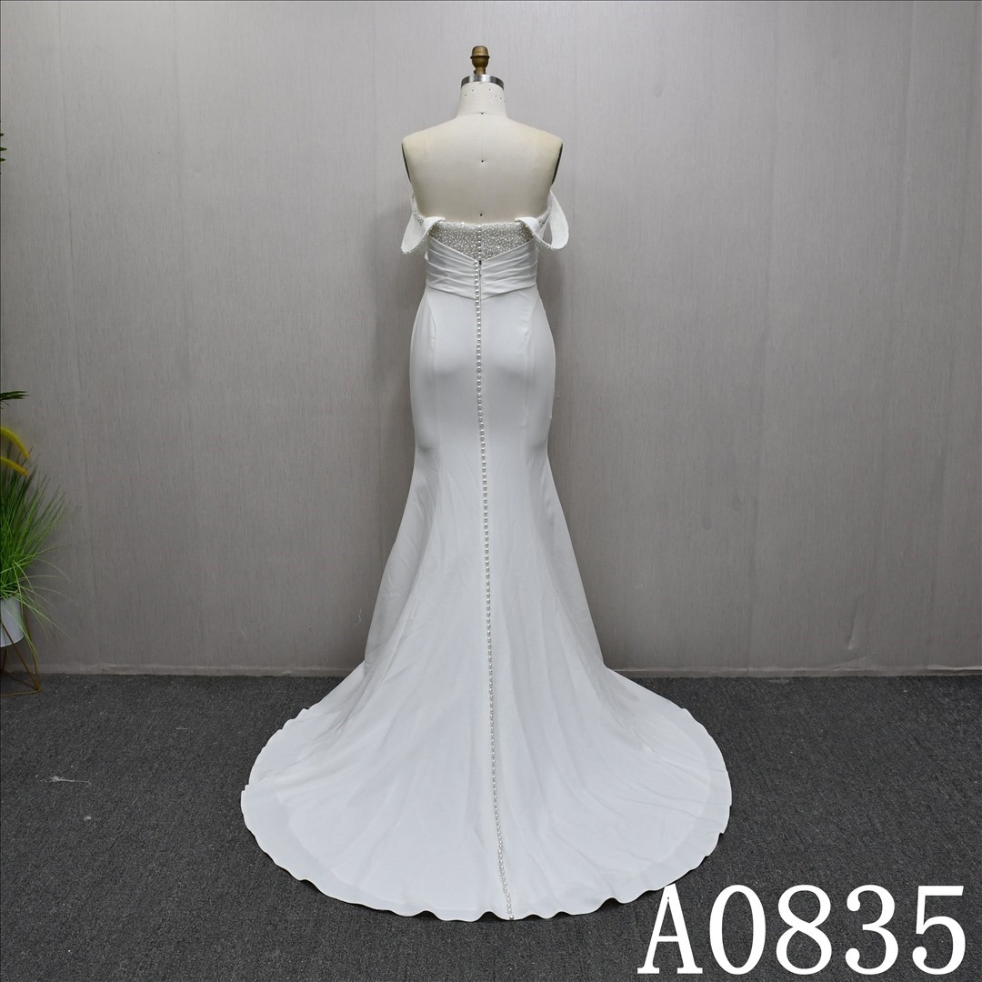 2025 Ivory Pleated High Waist Hot Sale Mermaid Soft High Quality Wedding Dress