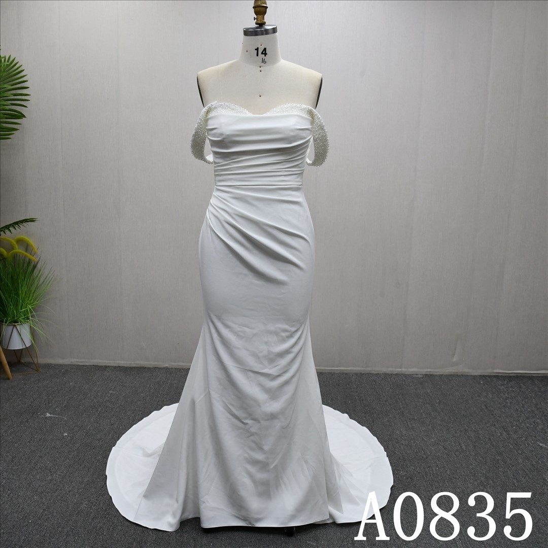 2025 Ivory Pleated High Waist Hot Sale Mermaid Soft High Quality Wedding Dress