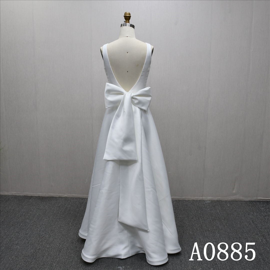 Big Bow Back Zipper Quality Hot Sale A-line Gentle and Beautiful Bridal Dress