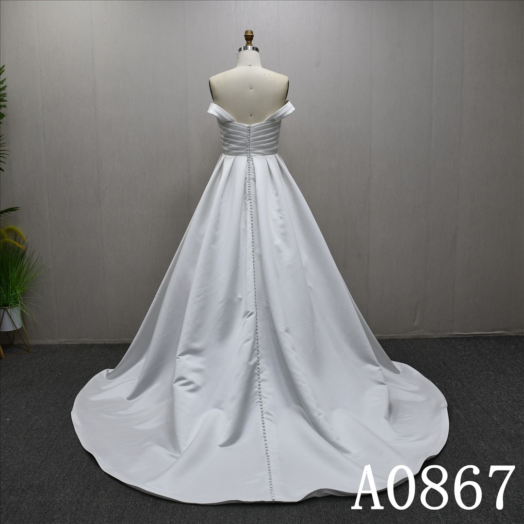 Sweetheart neckline simple design ivory evening dress wedding dress hot sale exquisite