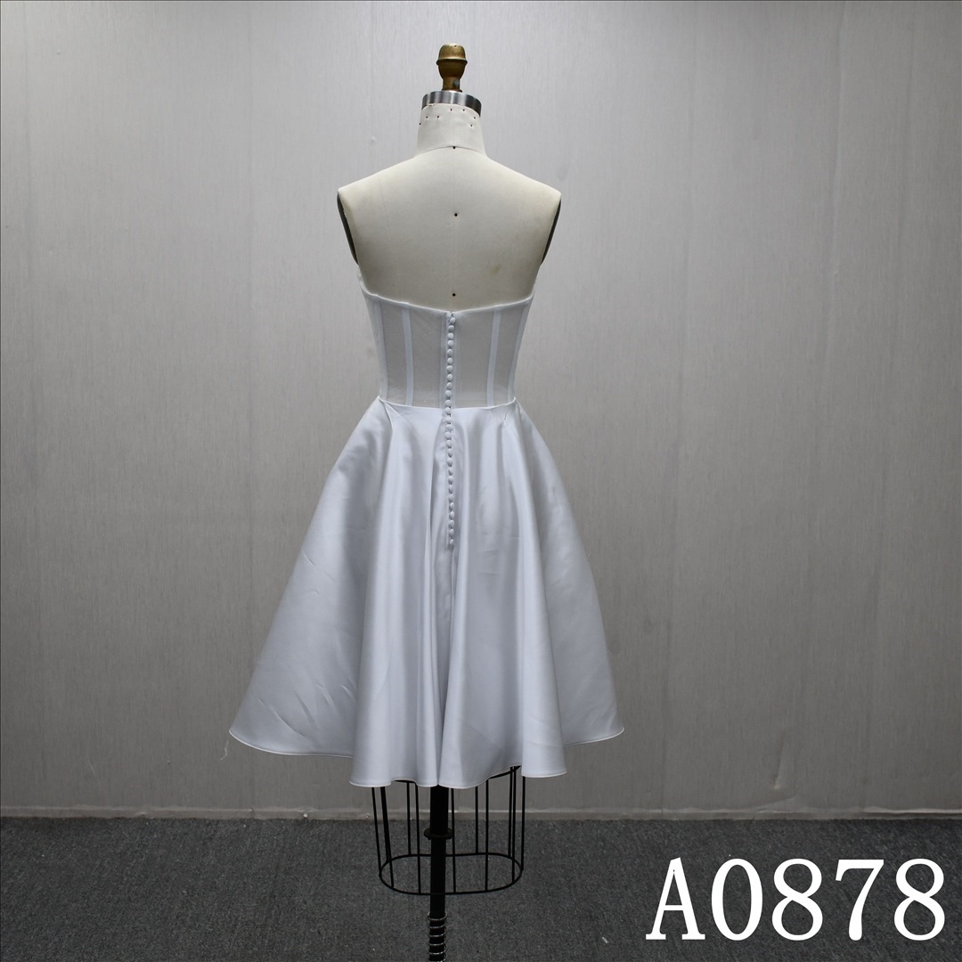 Short dress sweetheart neckline simple design evening dress wedding dress exquisite