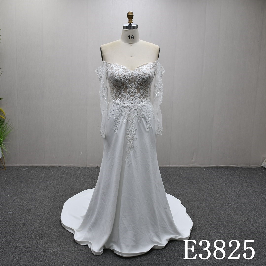 Hot selling mermaid skirt unique design evening dress with lace and back zipper button