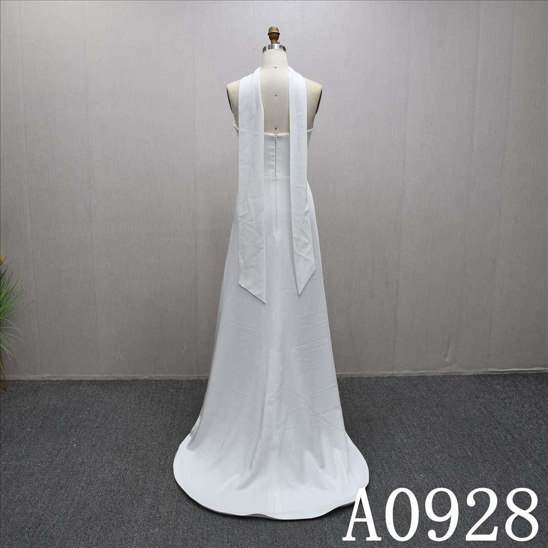 Fashionable off-the-shoulder slim-fit A-line wedding dress with high quality and scarf