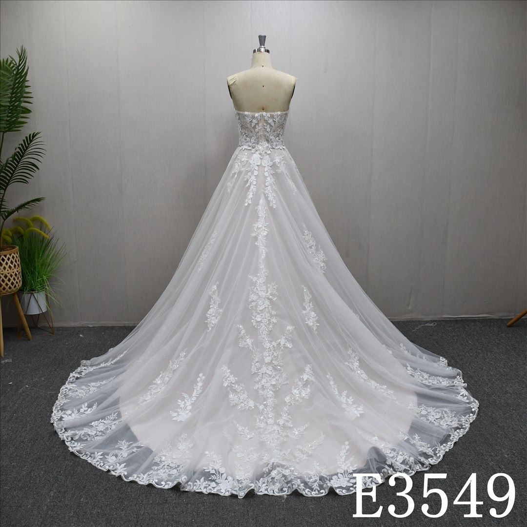 2025 new Sweetheart neckline A-line Tulle with lace sequins Hot-selling wedding dresses