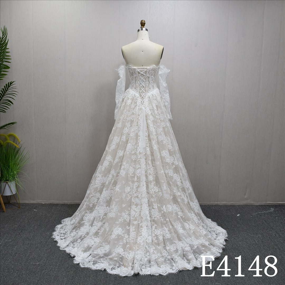 2025 New Sweetheart Neck A-line Lace Sequin Hot Selling Unique design Wedding Dress